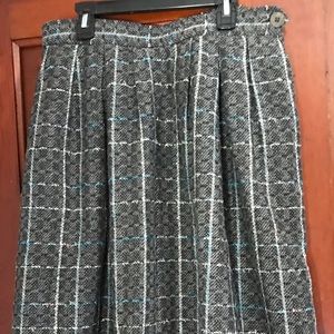 Vintage tweed gray and blue midi skirt